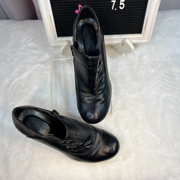 Call It Spring Black Retro Heeled Booties - Size 7.5 - Picture 3 of 11